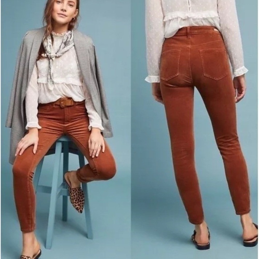 Anthropologie Pilcro Brown High Rise Skinny Corduroy Pants Size 28 - Picture 1 of 10